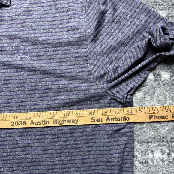 Cinch Men Golf Polo Shirt XL Wrinkle Resistant Performance Purple Grey Office - Picture 4 of 8